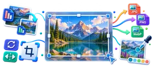 Image cropping, resizing, compression, conversion, watermarking and color-picking tools
