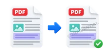 PDF document before and after adding a centered Confidential watermark