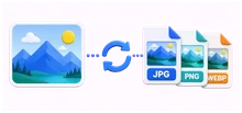 Image being converted into JPG, PNG and WebP formats