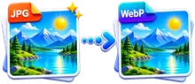 JPG image being converted into a WebP image