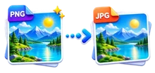 PNG image being converted into a JPG image