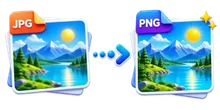 JPG image being converted into a high-quality PNG image