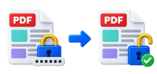 PDF document before and after adding a centered Confidential watermark